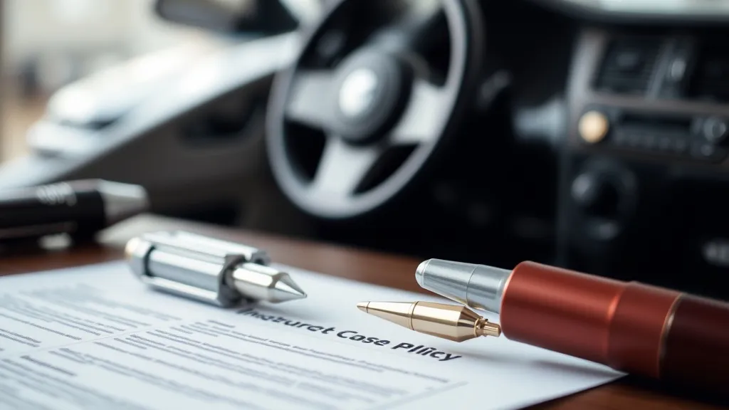Documentos de apólice de seguro automotivo sobre mesa com calculadora
