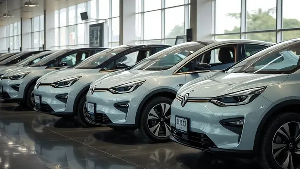 Pessoa analisando painel de carro elétrico em concessionária antes de fechar a compra