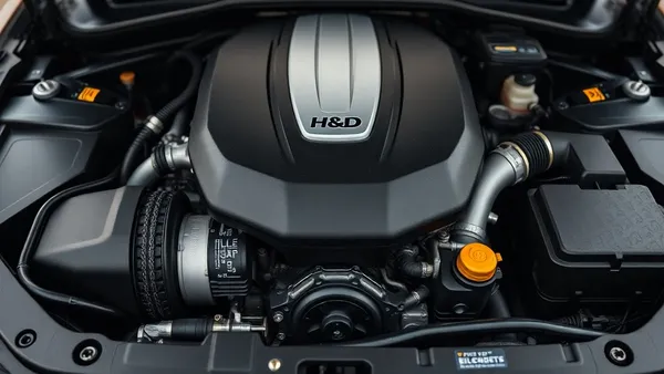 Motor híbrido flex instalado em SUV com indicadores de sistema elétrico e combustível