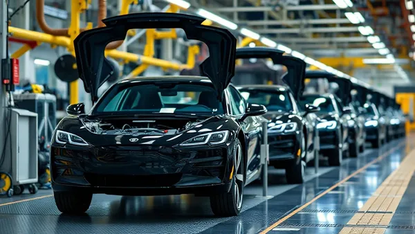 Linha de montagem automatizada de veículos eletrificados em fábrica brasileira em 2026