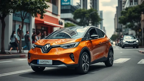 Renault Kwid E-Tech elétrico na rua brasileira com fundo urbano