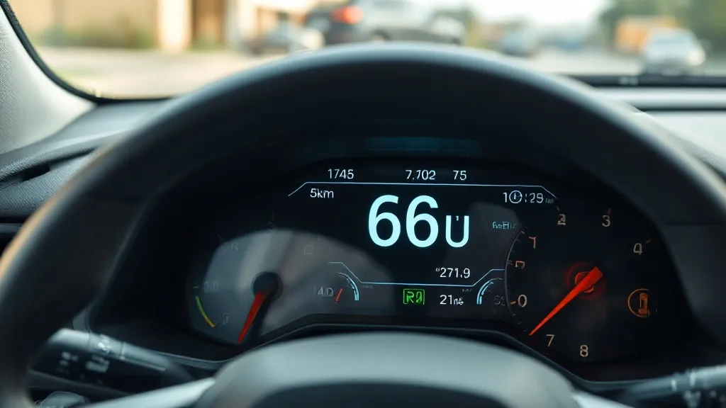 Painel de carro elétrico mostrando potência de recarga em quilowatts