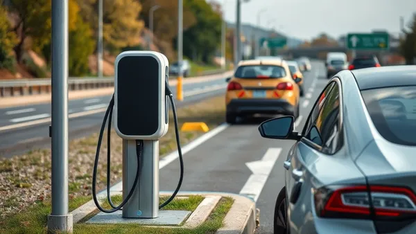 Estação de recarga rápida para carro elétrico em rodovia brasileira