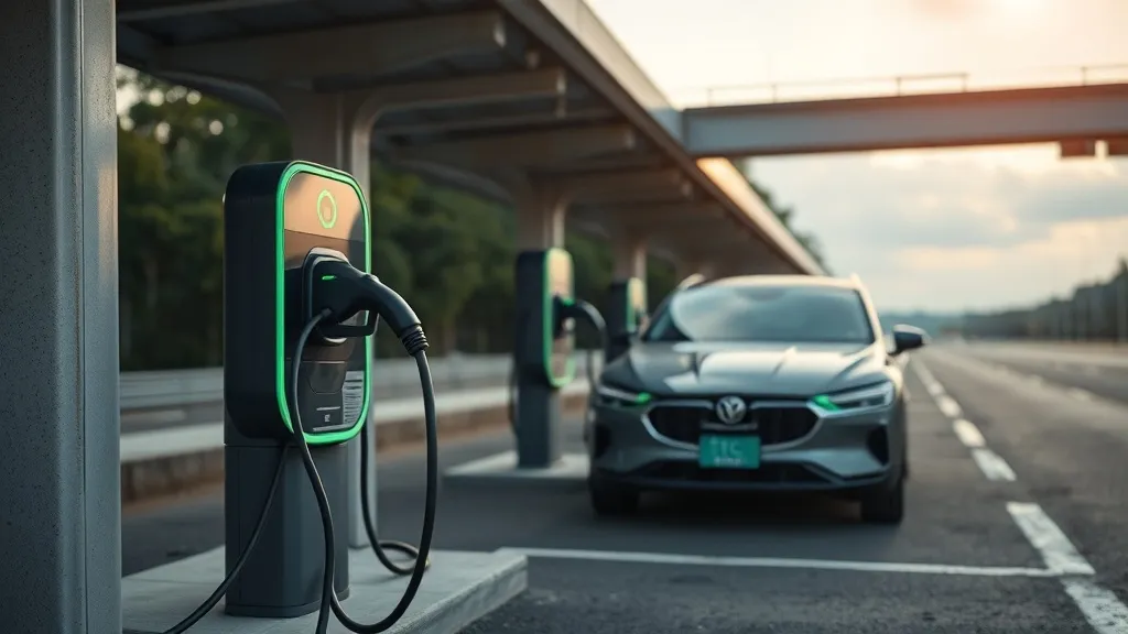 Estação de recarga rápida DC para carro elétrico em rodovia brasileira